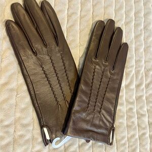 J. Crew Classic Brown Leather Gloves